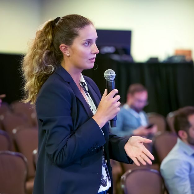 Person speaking at event